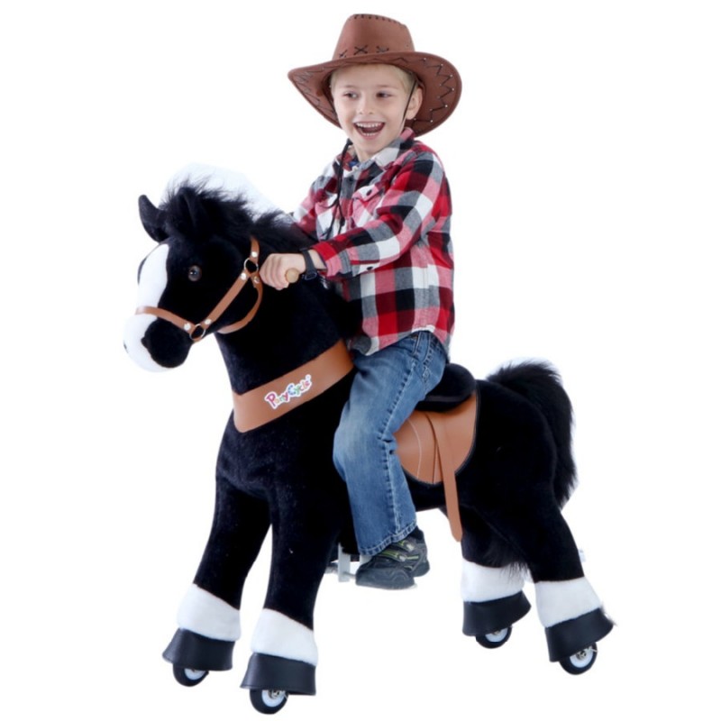 kristal kalf hybride Ponycycle Zwart Paard U426 voor kinderen van 4 tot 9 jaar
