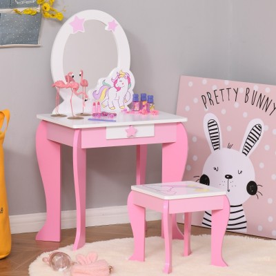 Kinderkaptafel van | Roze wit | unicorn | 3-6 jaar