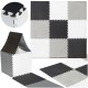 Grote Puzzelmat Wit/Zwart | Dikke tegels | 179 x 179 cm
