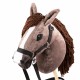 Hobby Horse stokpaard kastanje bruin met Halster | Luxe uitvoering | Groot formaat A3