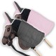 Skippi Stokpaard Deken en Oornetje – Roze en Grijs – Accessoires voor Hobby Horse