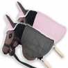 Skippi Stokpaard Deken en Oornetje – Roze en Grijs – Accessoires voor Hobby Horse
