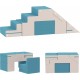 Speelblokken foam set - Glijbaan en stoel